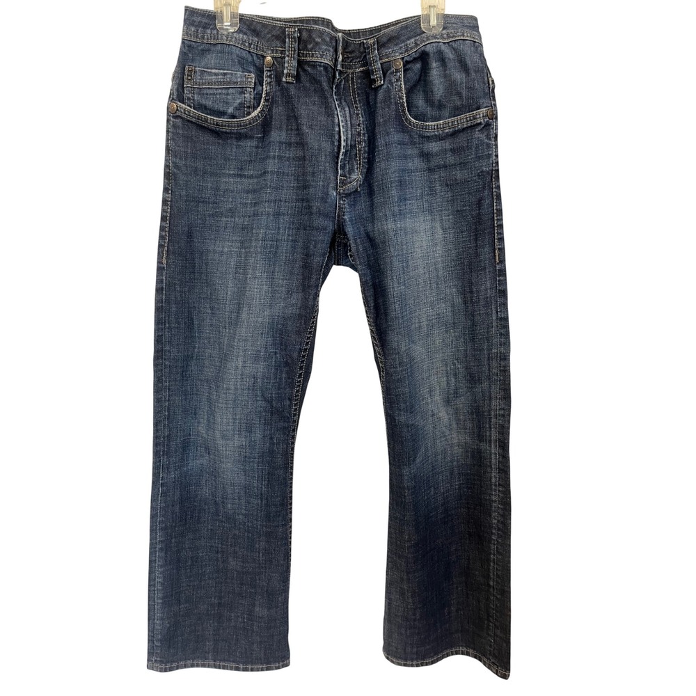 Buffalo David Bitton Travis Mens Relaxed Straight Leg Jeans Dark Wash 36x30